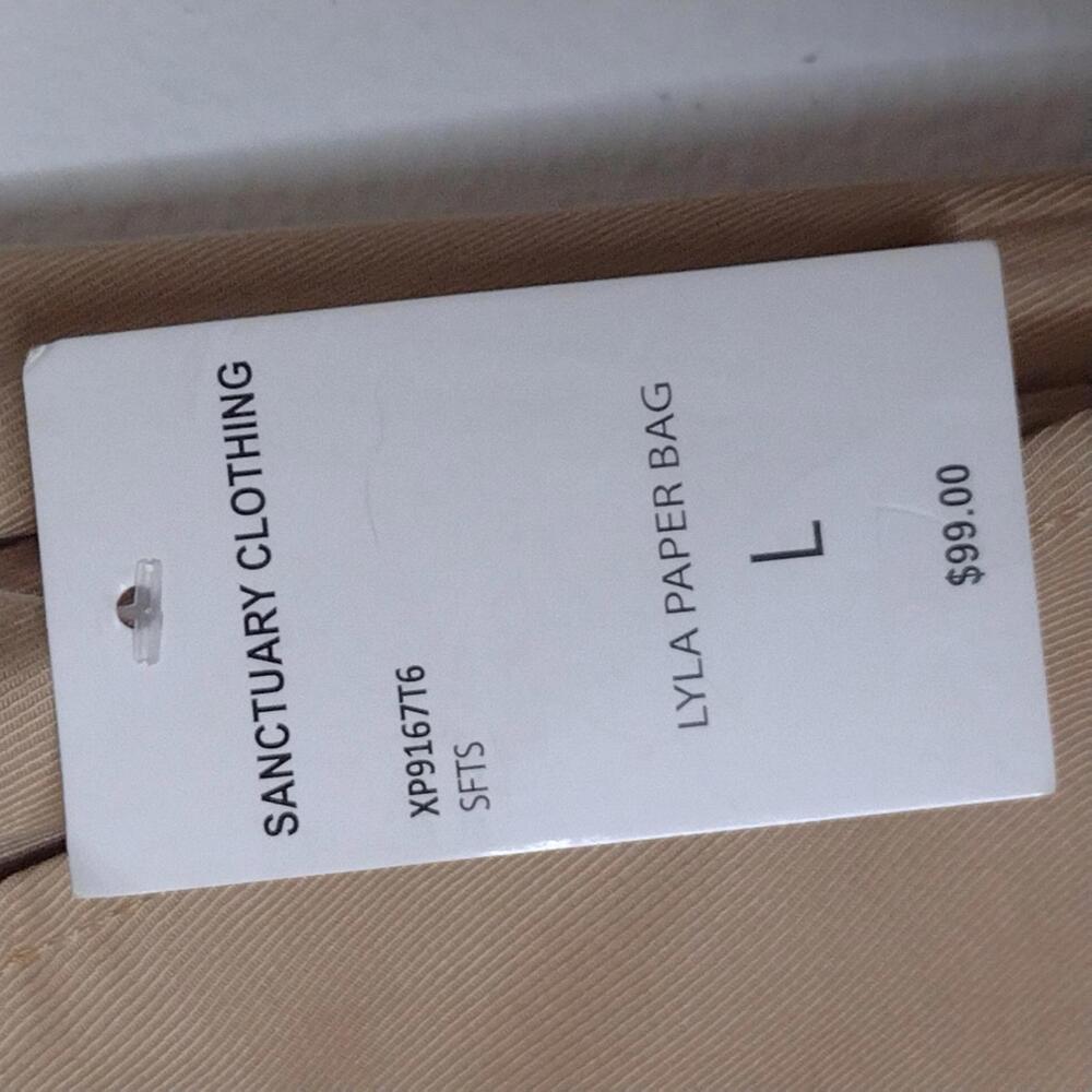 NWT Sanctuary Women's Tan/Lyla Paper Bag Pants Size Large - Picture 4 of 8